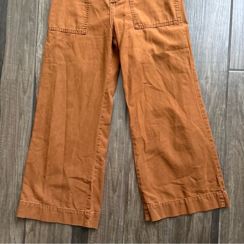 The GREAT. The General Wide Leg Cropped Pants in Cooper Sz 26 - Picture 4 of 9